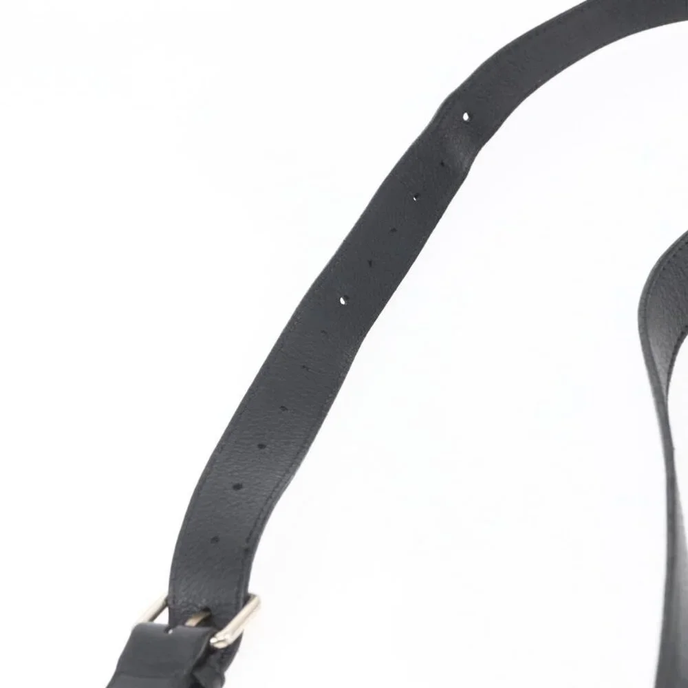 Authentic GUCCI GG Canvas Guccissima Shoulder Bag Leather Black Gold 201446 - Picture 15 of 16